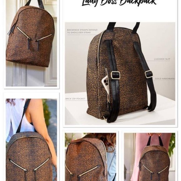 Stella & Dot Lady Boss Leopard Backpack